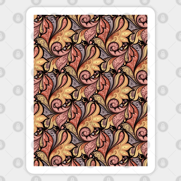 Floral Pattern in Paisley Garden Indian Style Sticker by lissantee